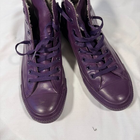 Converse All Star Chuck Taylor 7.5 9.5 Hi Rubber Triple Purple Rain Shoes Unisex - Picture 7 of 11